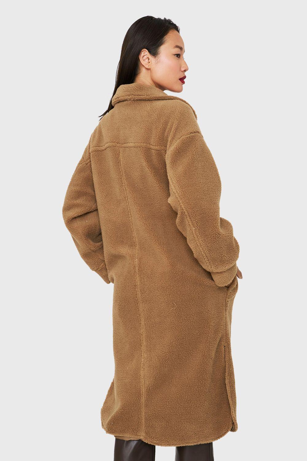 Abrigo Teddy Bolsillos Camel Nicopoly-3