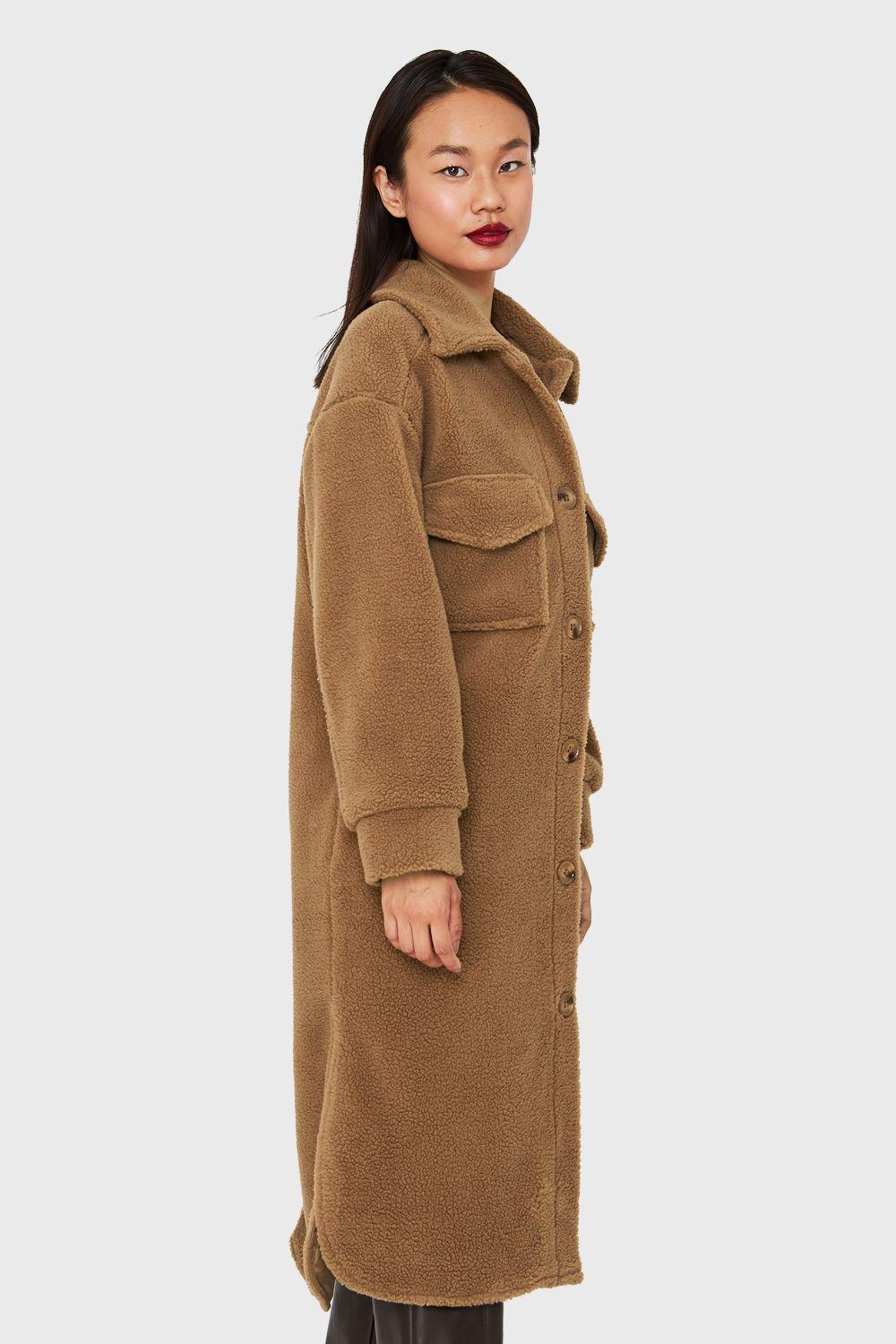 Abrigo Teddy Bolsillos Camel Nicopoly-2