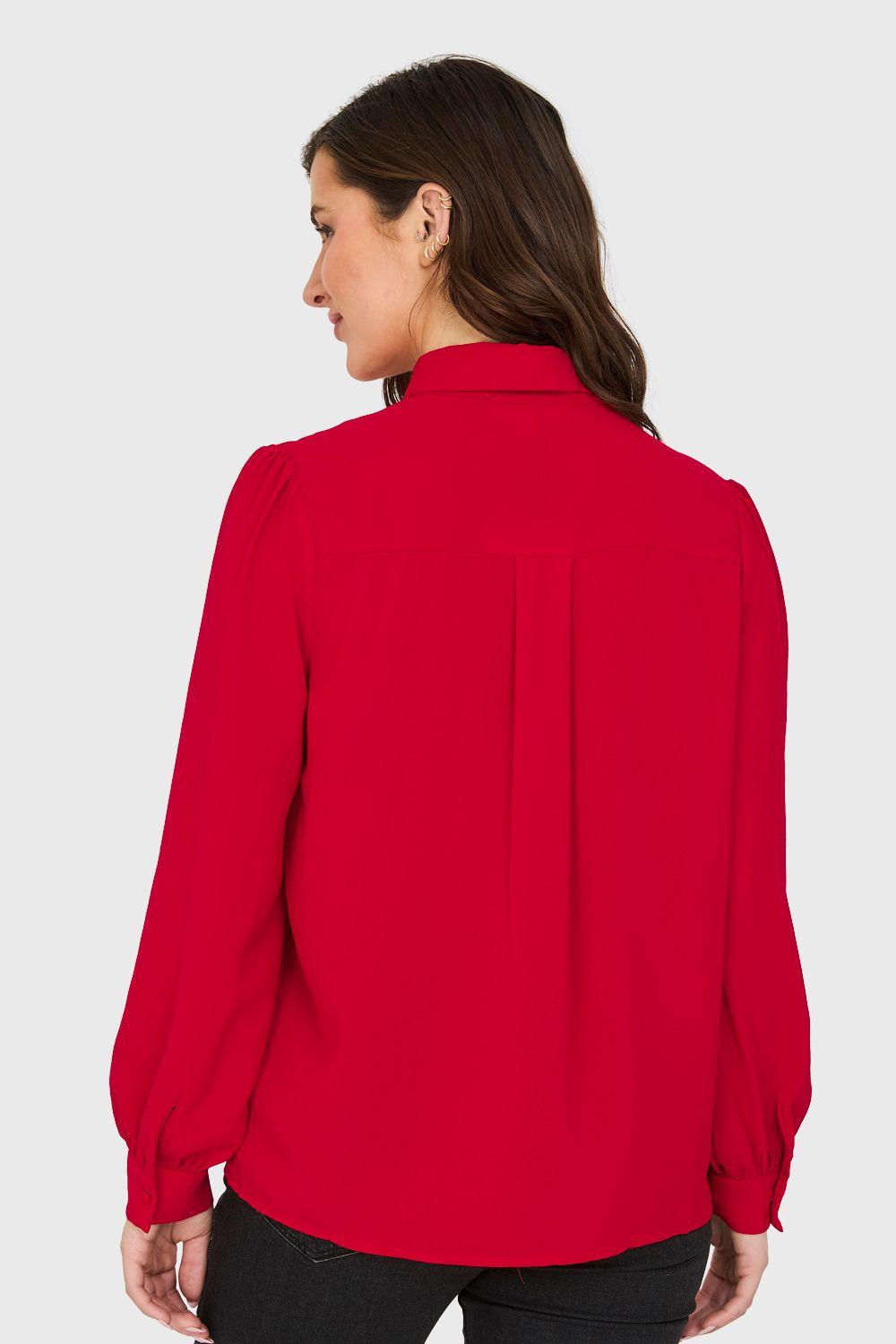 Blusa Con Lazo Desmontable Rojo Nicopoly-3