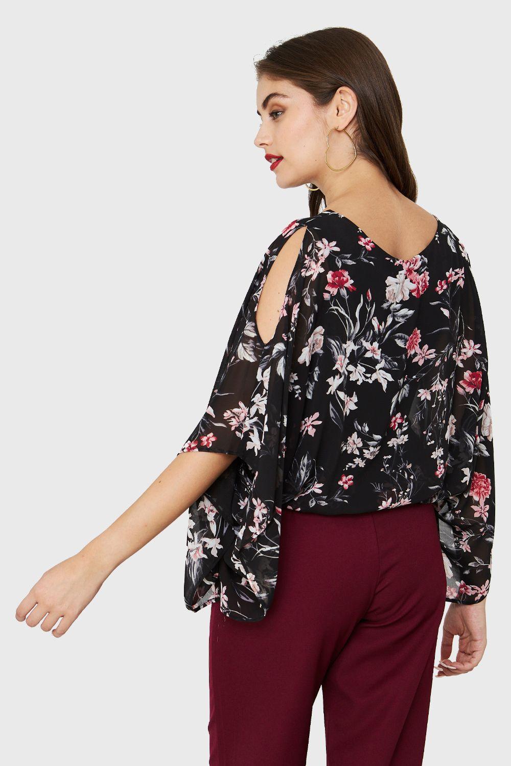 Blusa Manga Kimono Negro Nicopoly-3