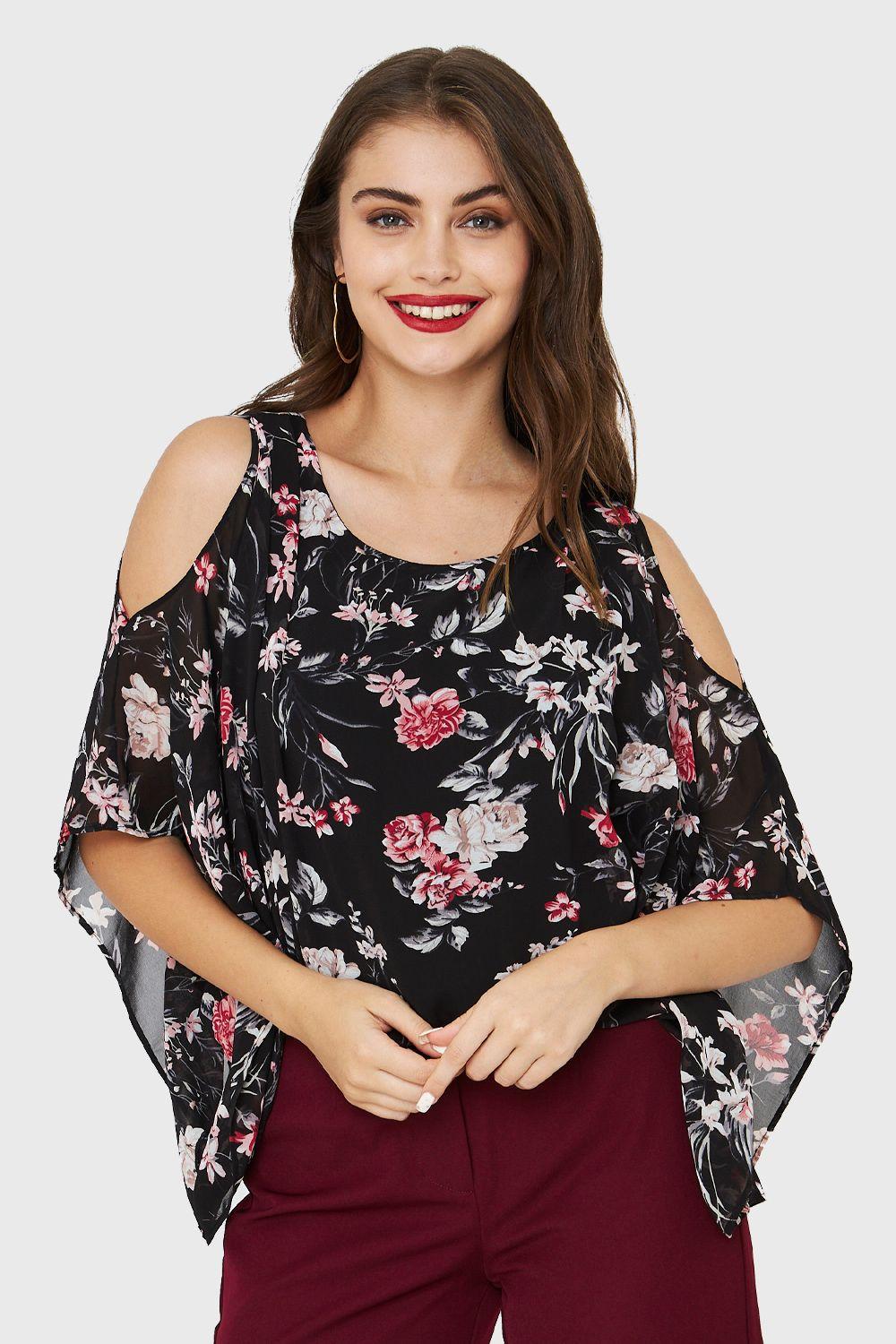 Blusa Manga Kimono Negro Nicopoly-4