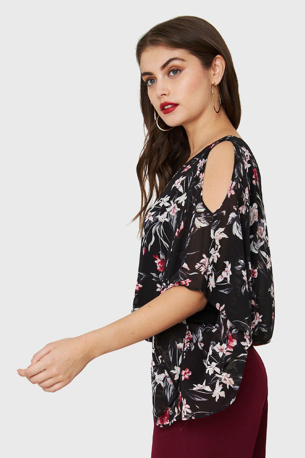 Blusa Manga Kimono Negro Nicopoly-2