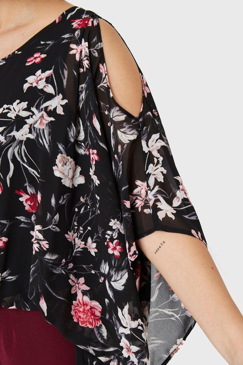 Blusa Manga Kimono Negro Nicopoly-5