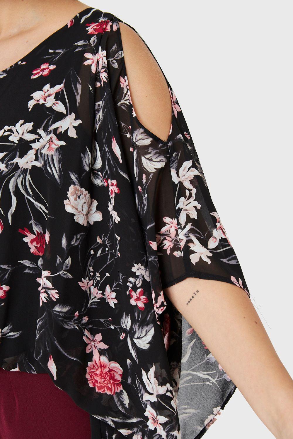 Blusa Manga Kimono Negro Nicopoly-5