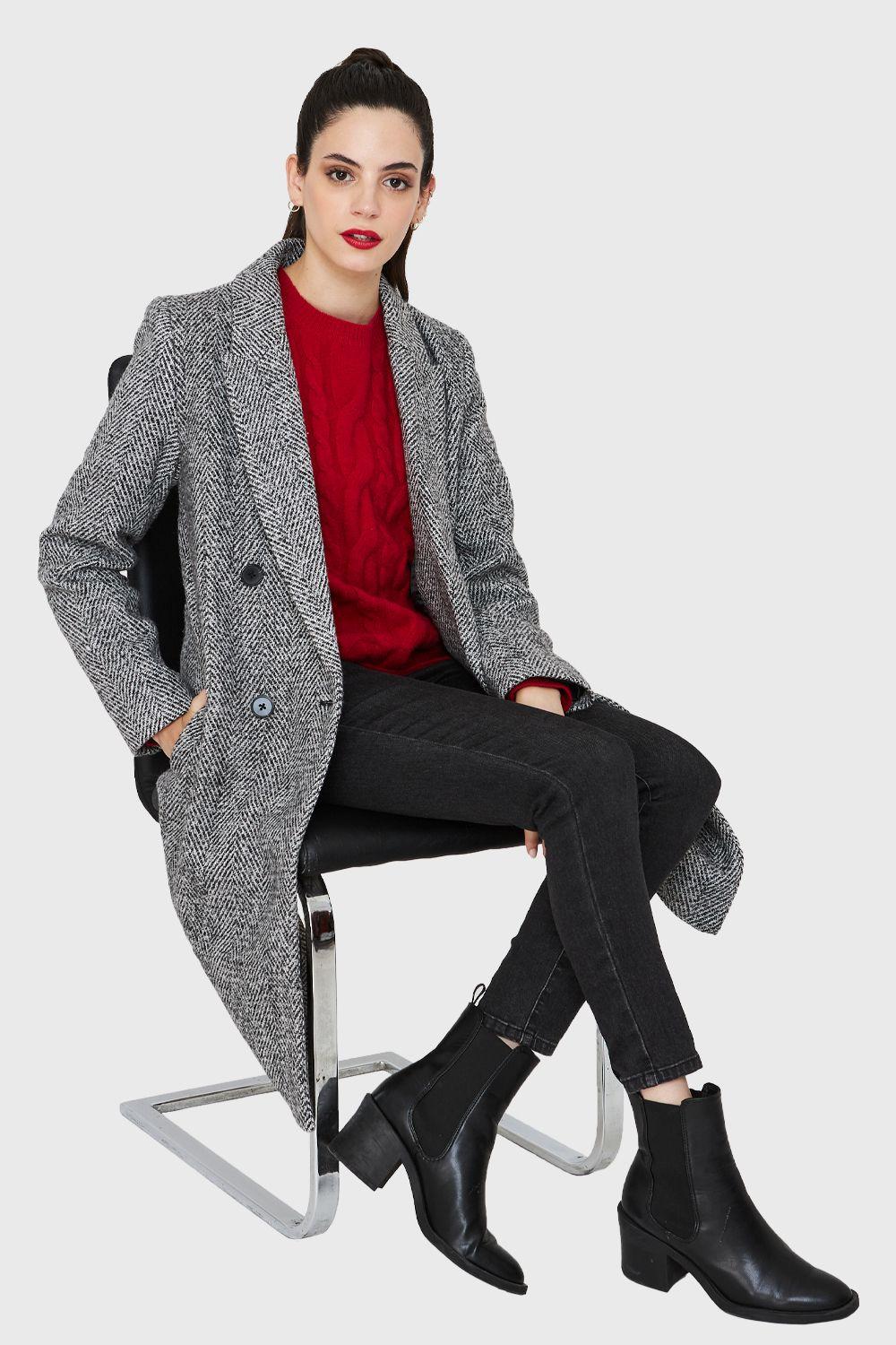 Abrigo Jaspeado Gris Nicopoly-1