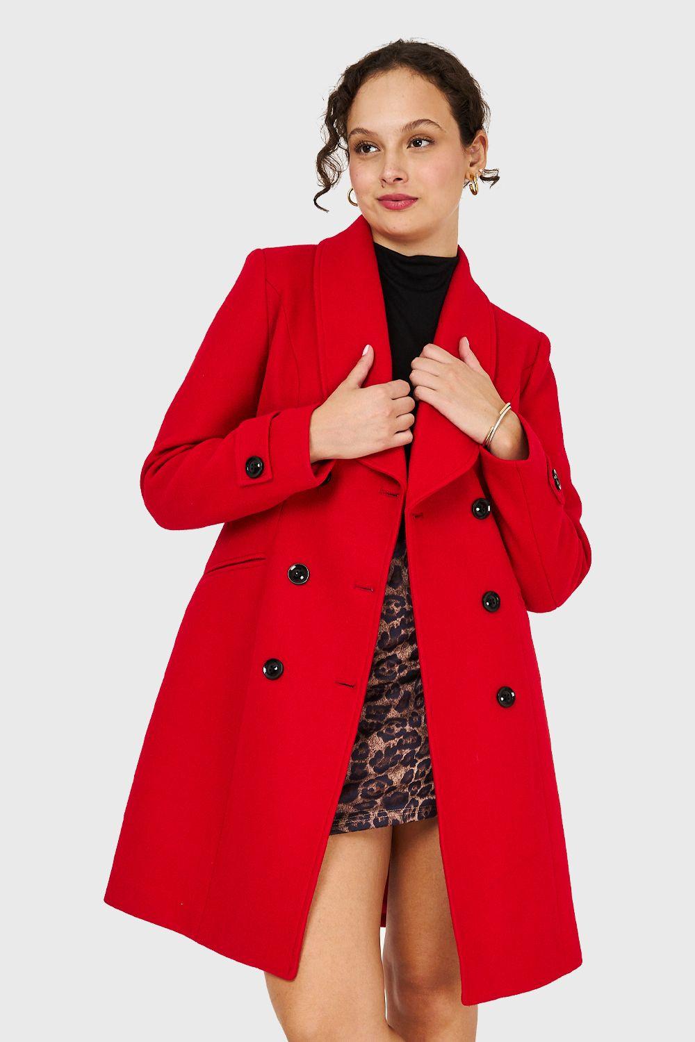 Abrigo Solapa Redonda Rojo Nicopoly-0