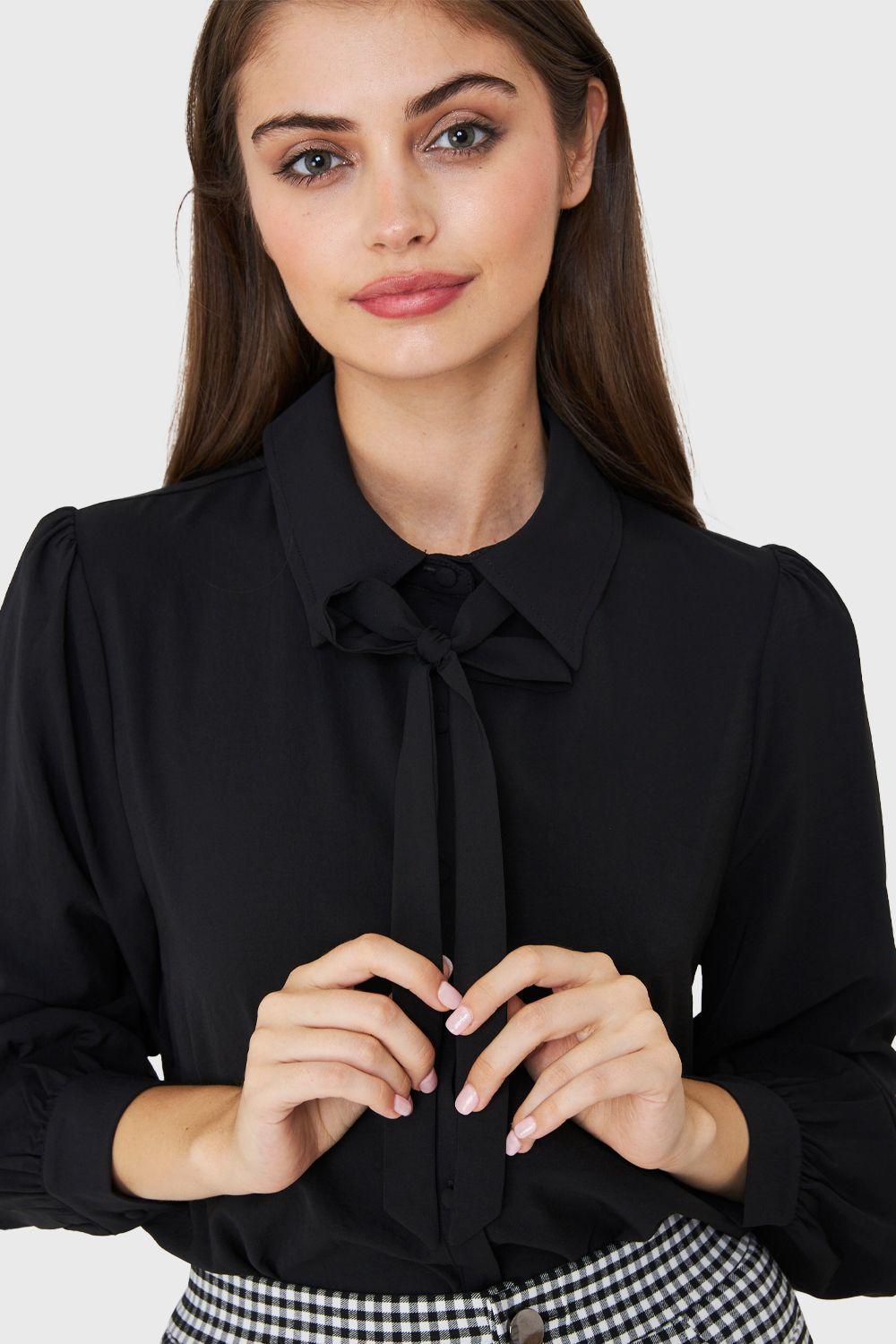 Blusa Lazo Desmontable Negro Nicopoly-5