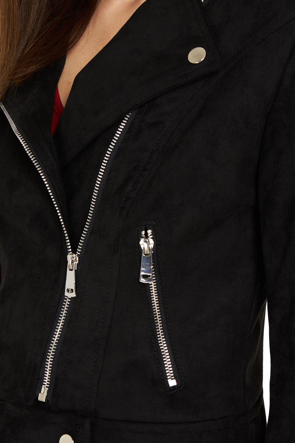 Chaqueta Tipo Gamuza Biker Negro Nicopoly-4