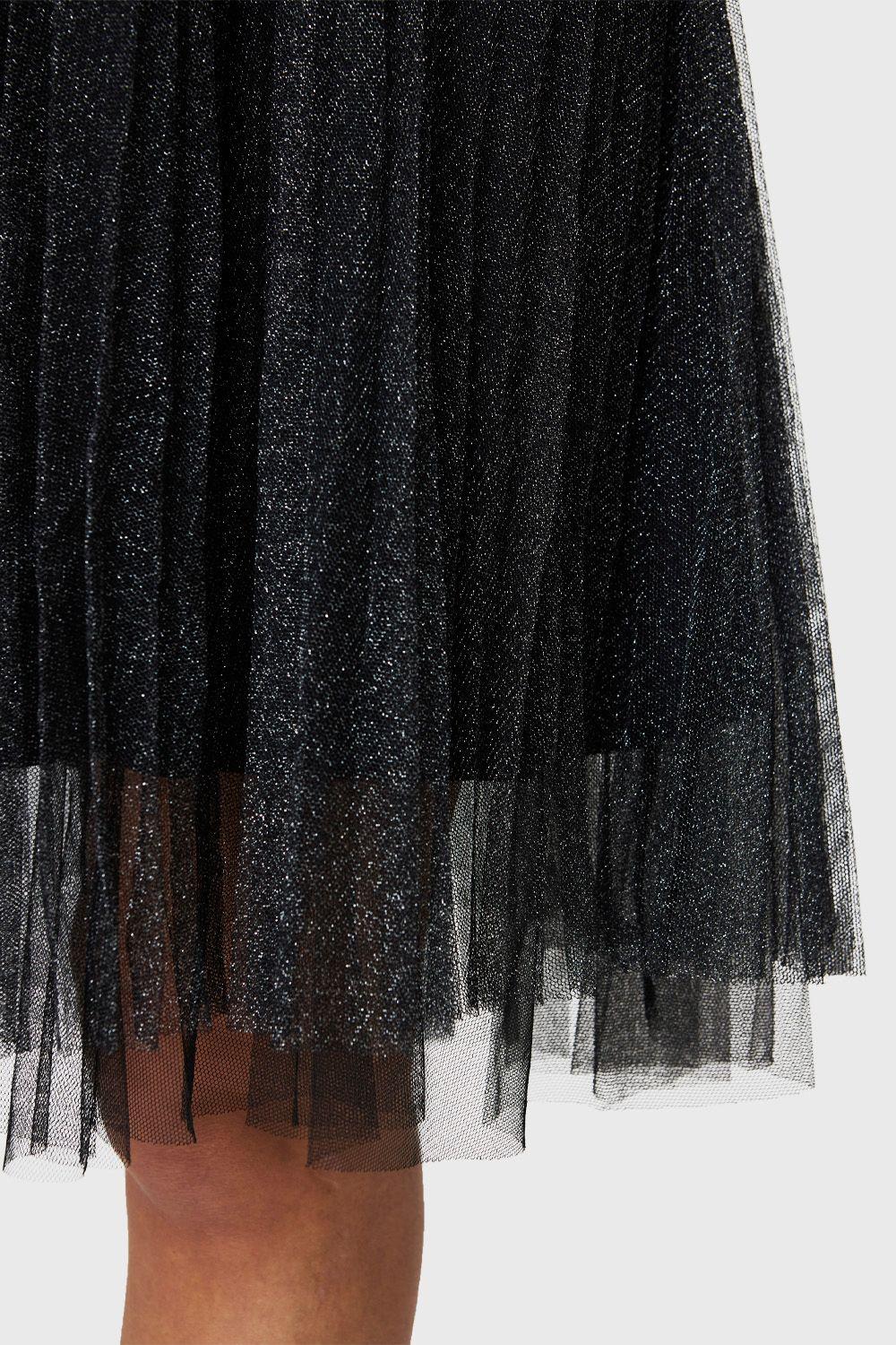 Falda Tul Brillos Negro Nicopoly-5