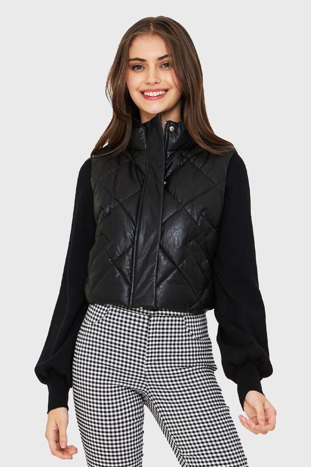 Parka Corta Sin Mangas Negro Nicopoly-4