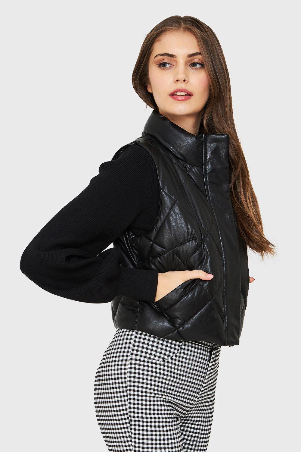 Parka Corta Sin Mangas Negro Nicopoly-2