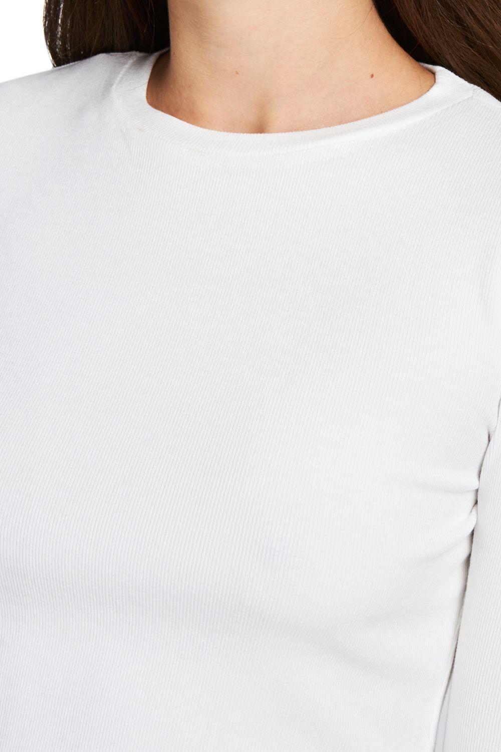 Polera Básica Acanalada Blanco Nicopoly-4