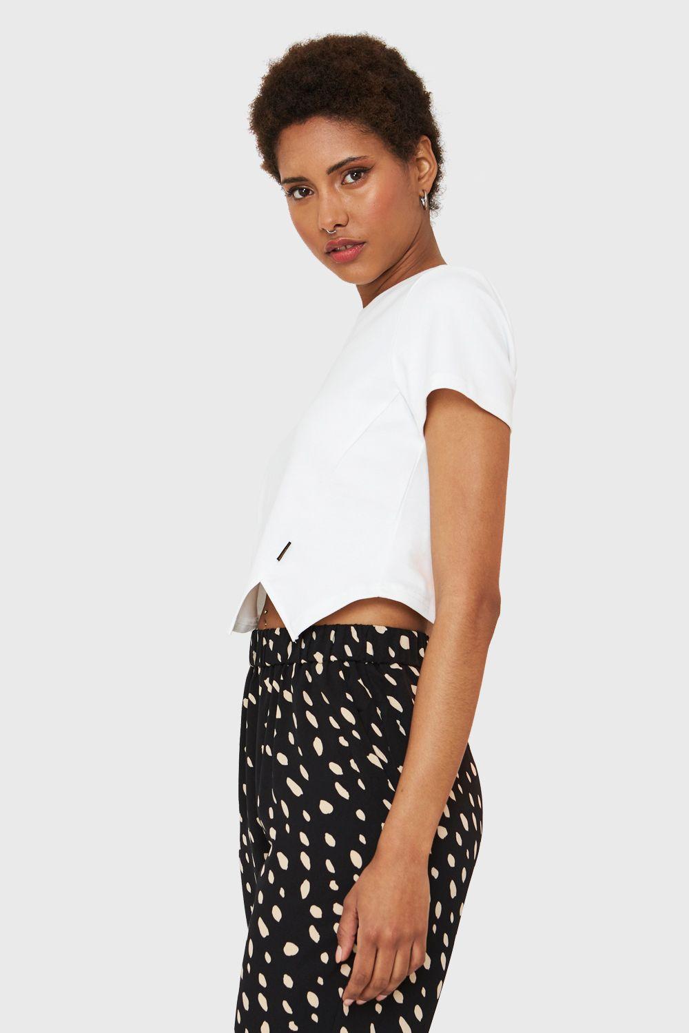 Polera Crop Etiqueta Fashion Blanco Nicopoly-2