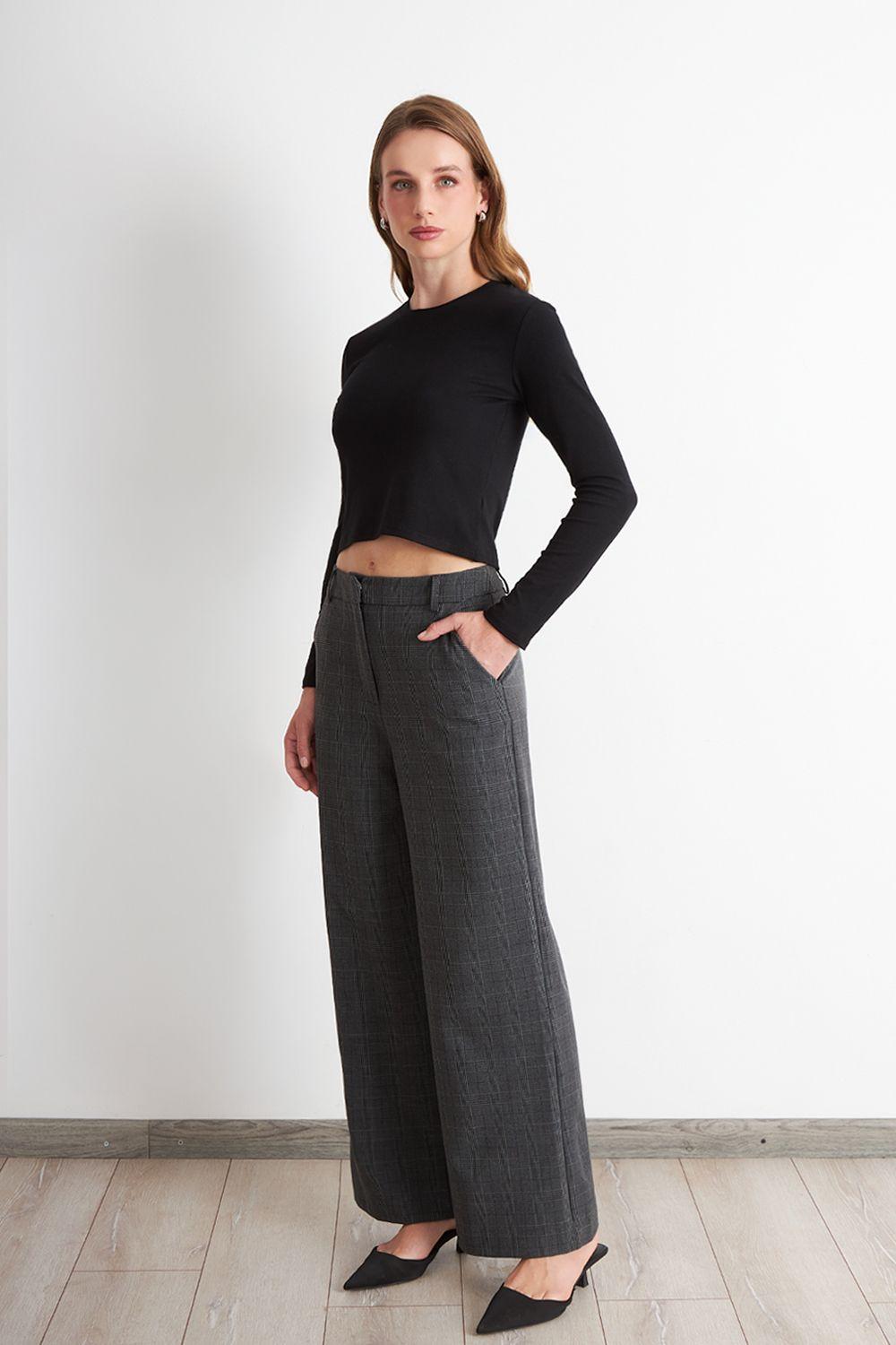 Pantalón Tartán Gris Nicopoly-1