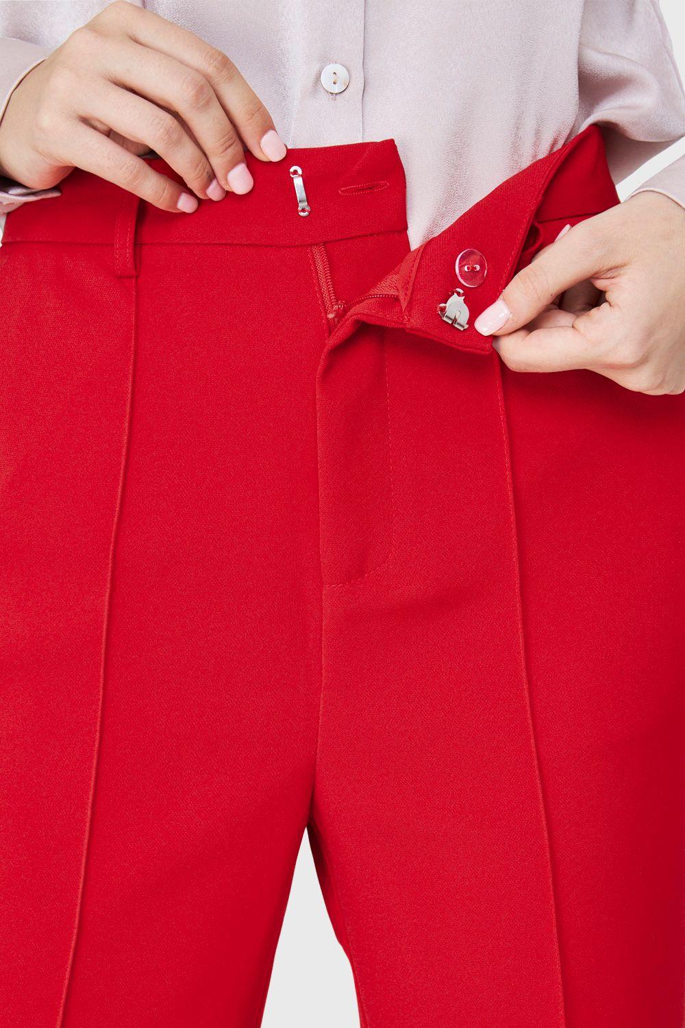 Pantalón Vestir Costuras Frontales Rojo Nicopoly-5