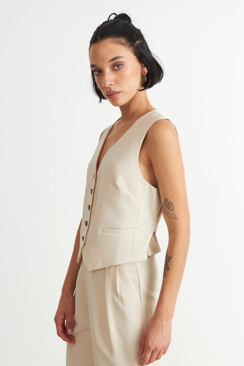 Gilet Básico Ajustable Blanco Nicopoly-2