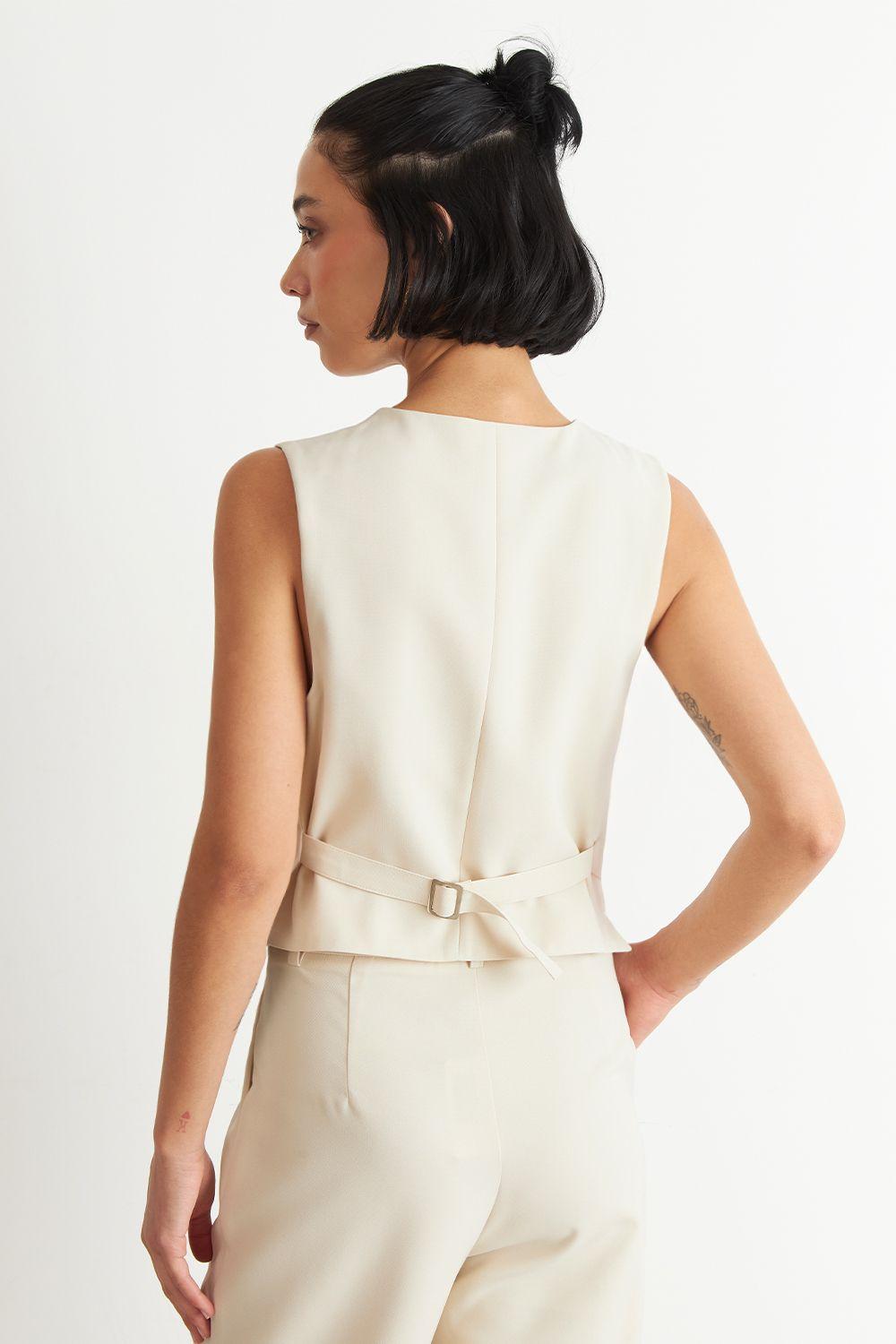 Gilet Básico Ajustable Blanco Nicopoly-3