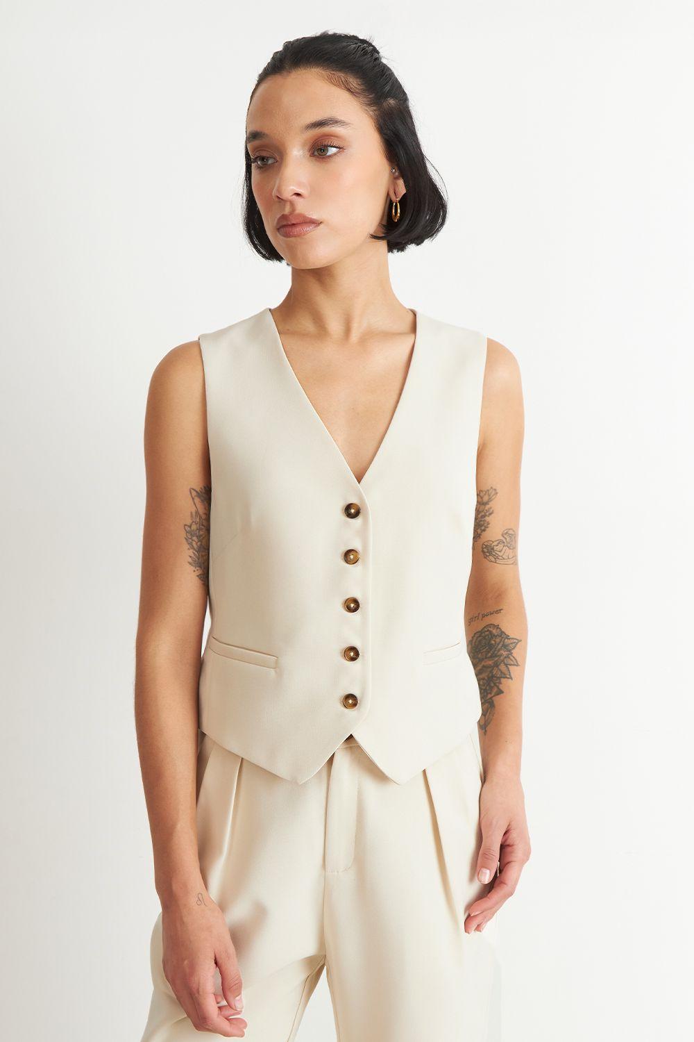 Gilet Básico Ajustable Blanco Nicopoly-4