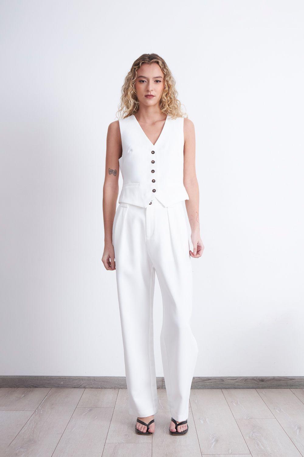 Gilet Básico Ajustable Blanco Nicopoly-1