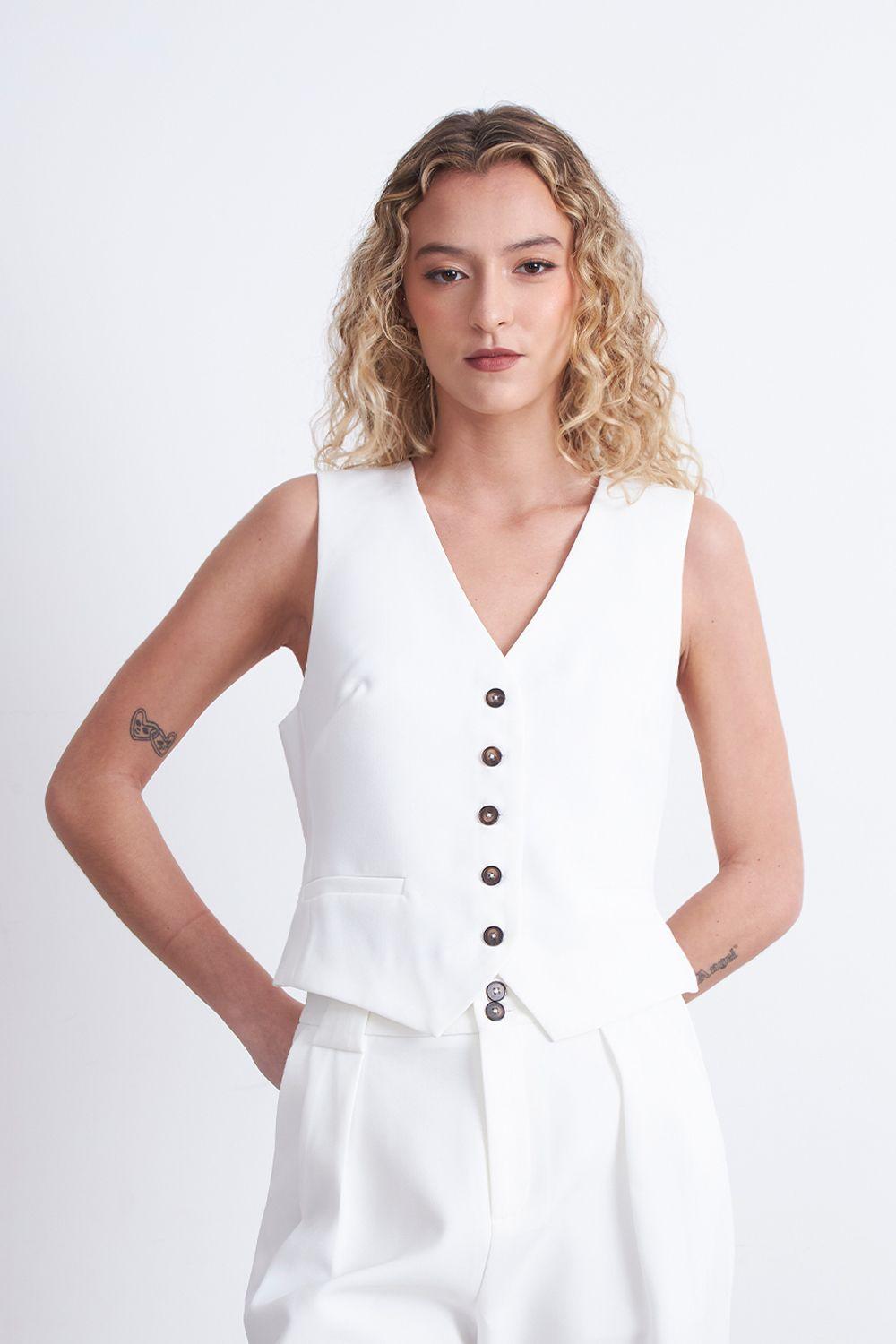 Gilet Básico Ajustable Blanco Nicopoly-5