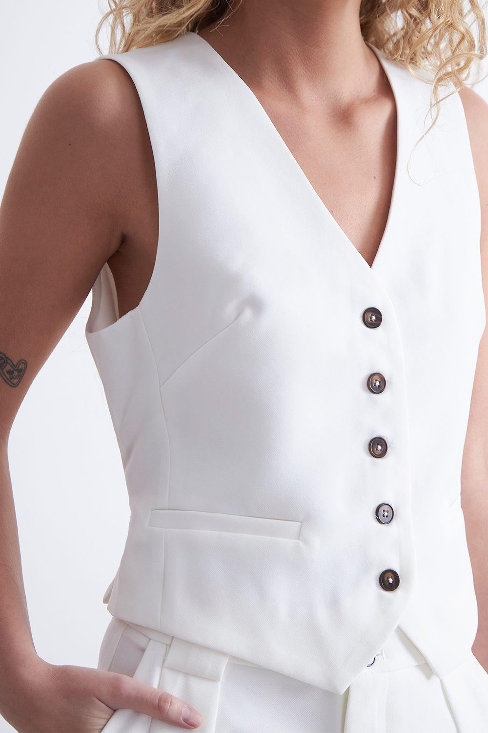 Gilet Básico Ajustable Blanco Nicopoly-6