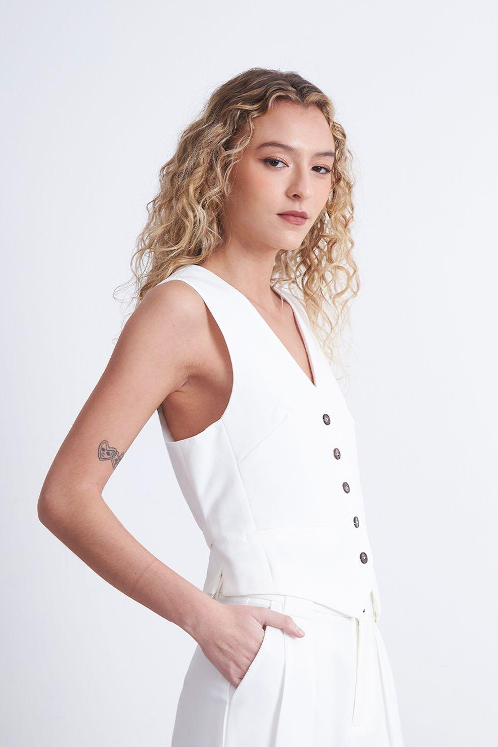 Gilet Básico Ajustable Blanco Nicopoly-0