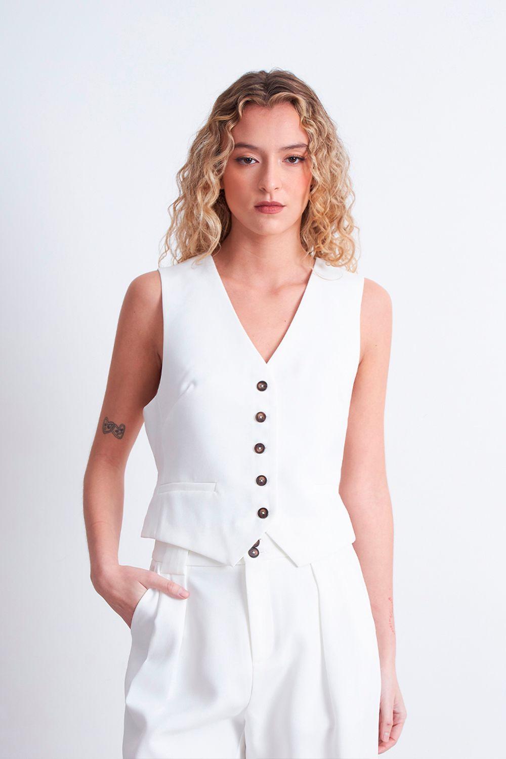 Gilet Básico Ajustable Blanco Nicopoly-2
