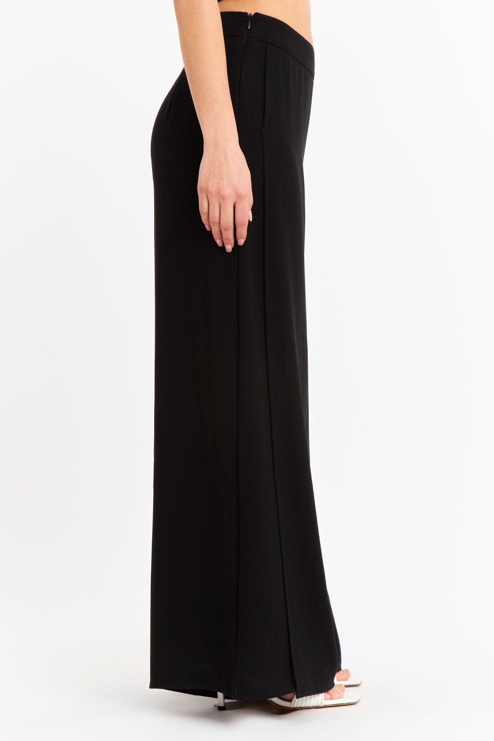 Pantalón Palazzo Tajos Negro Nicopoly-2