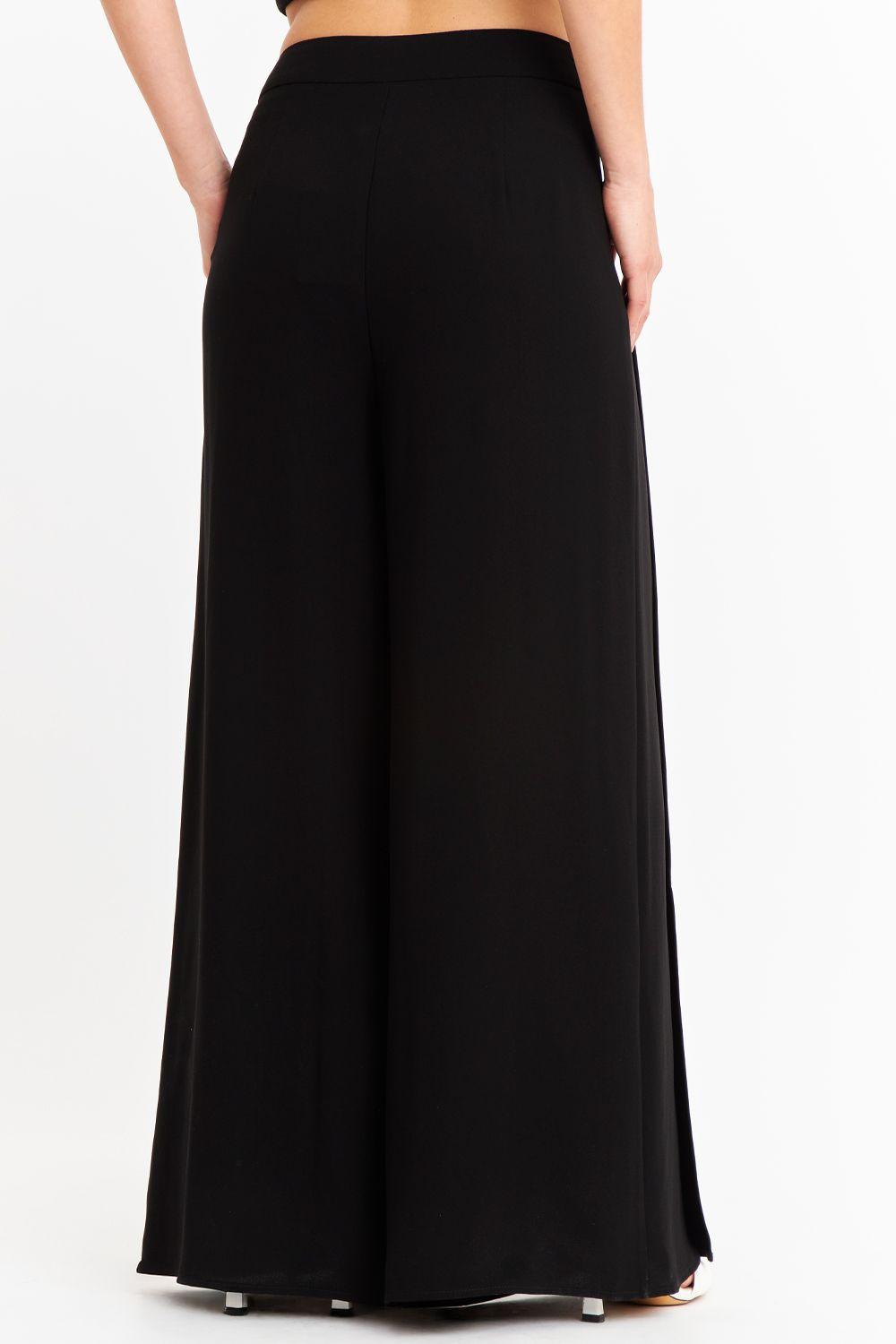 Pantalón Palazzo Tajos Negro Nicopoly-3