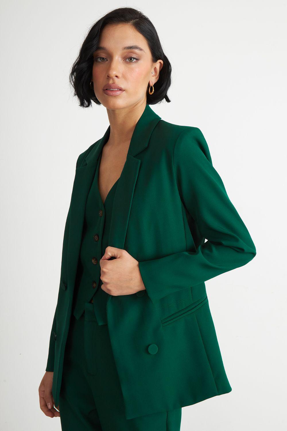 Blazer Básico De Tope Verde Nicopoly-2