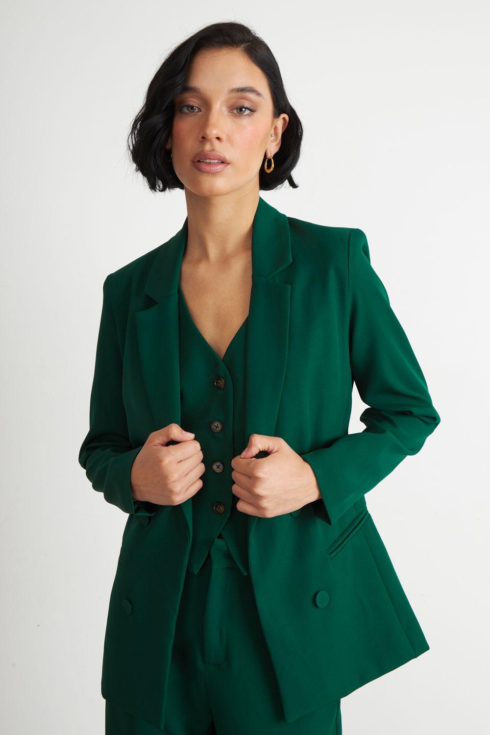 Blazer Básico De Tope Verde Nicopoly-4