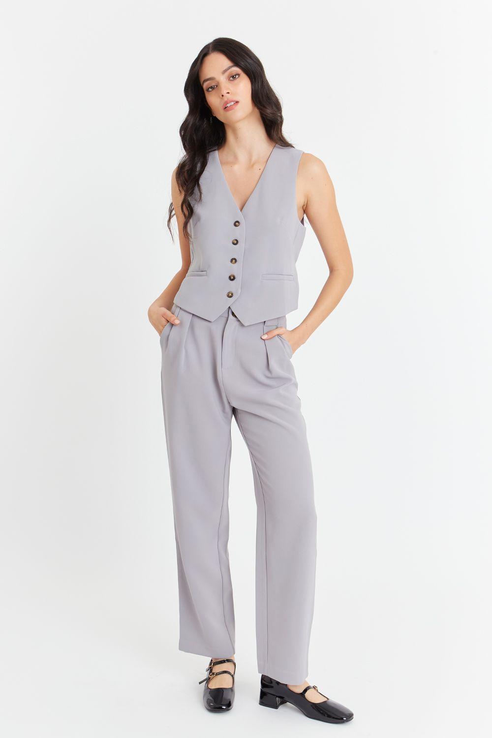Gilet Básico Gris Nicopoly-1