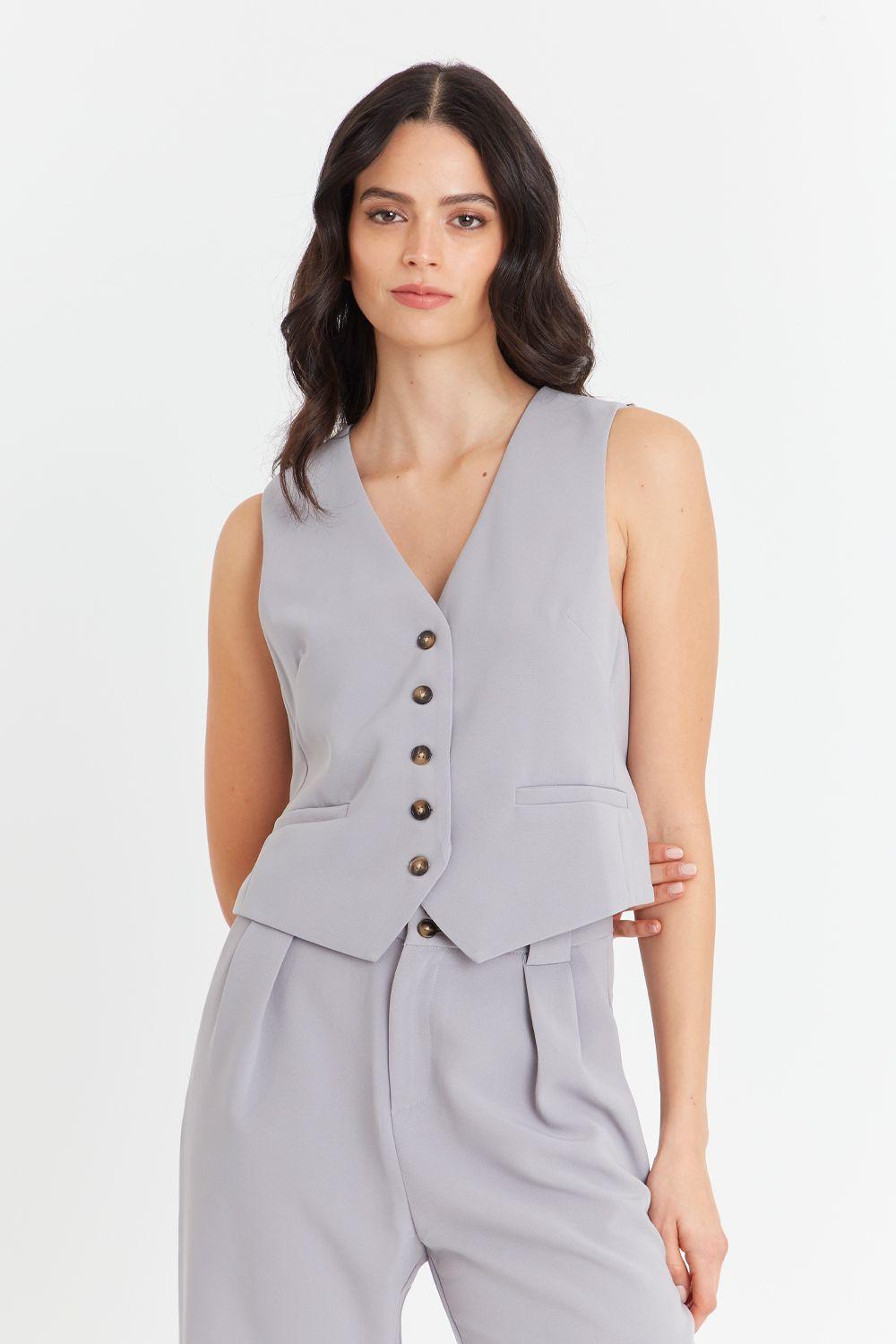 Gilet Básico Gris Nicopoly-4