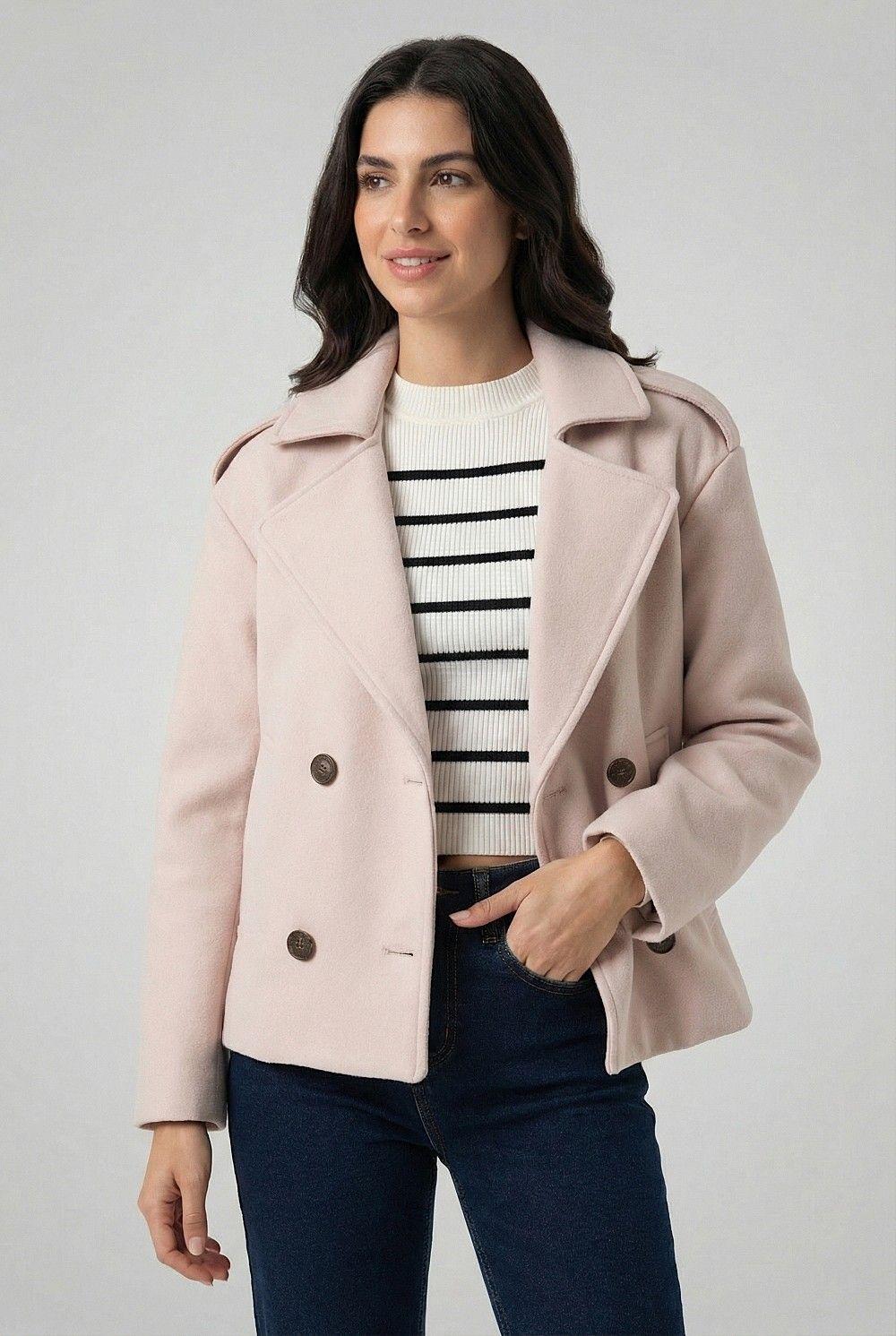 Abrigo Corto Beige Nicopoly-0