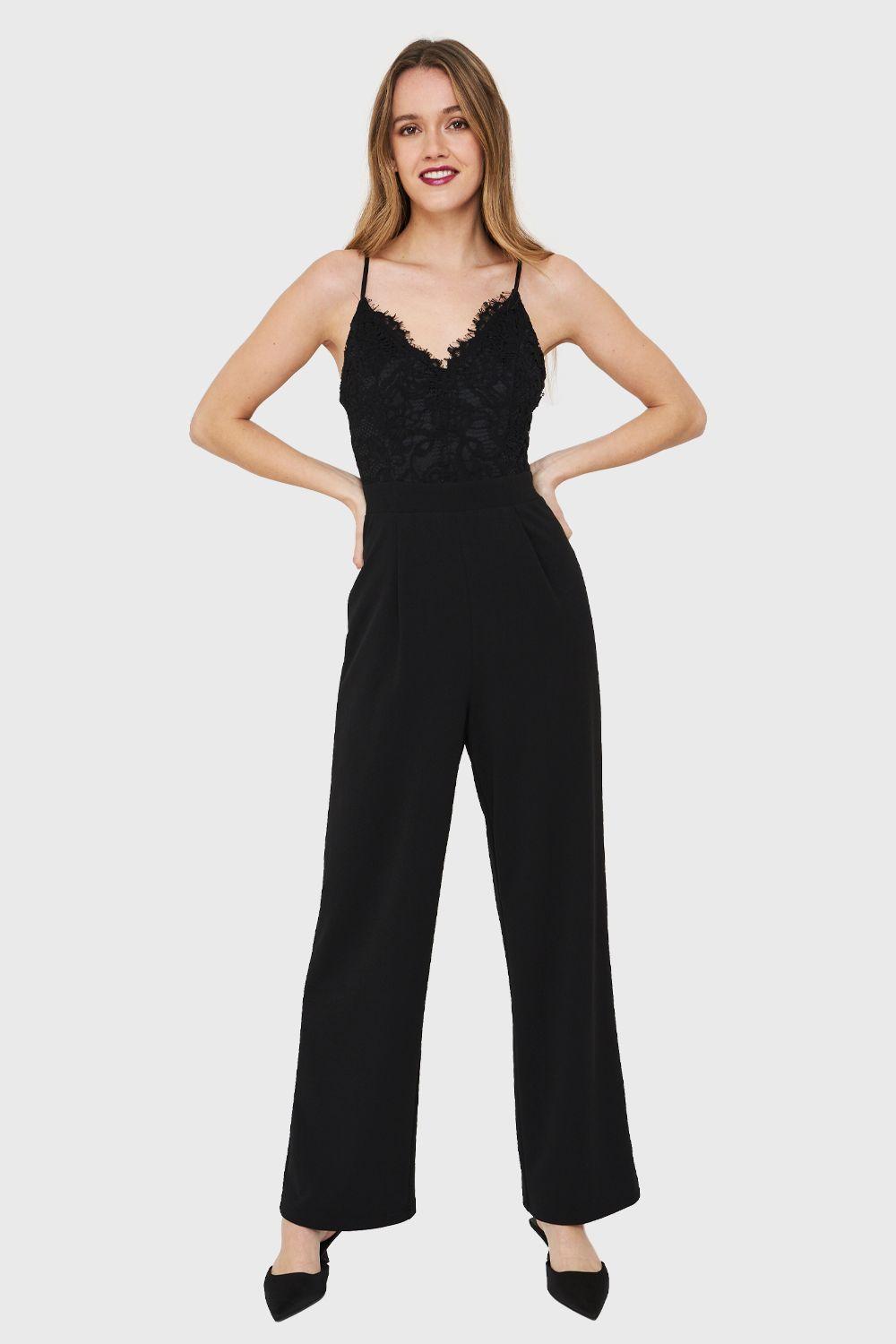 Enterito Canesú Encaje Negro Nicopoly-1