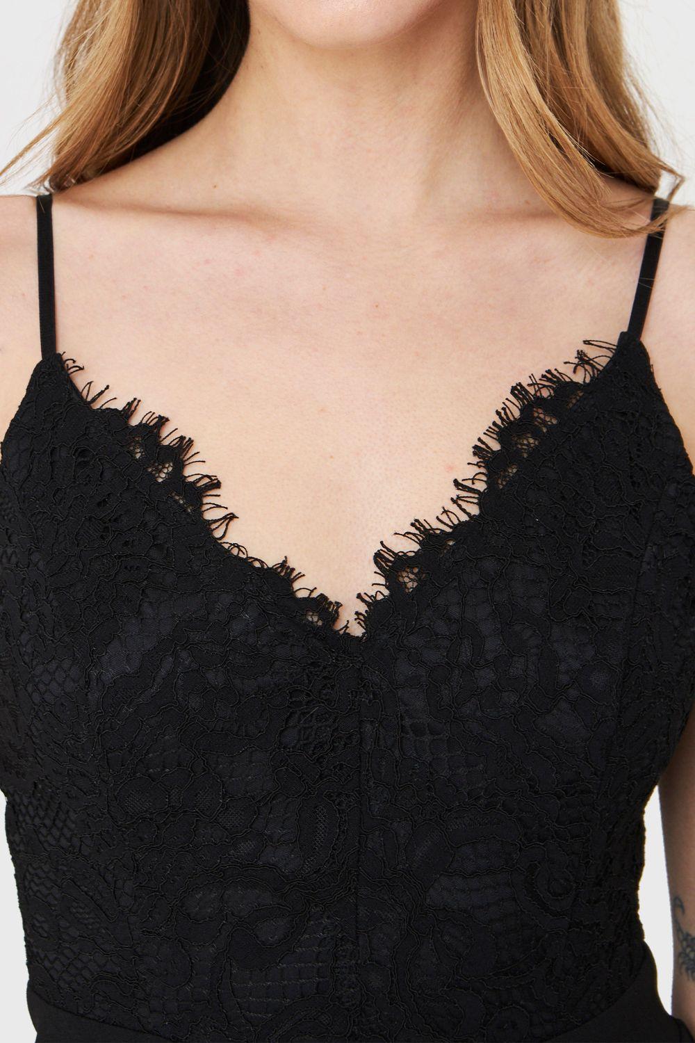 Enterito Canesú Encaje Negro Nicopoly-5