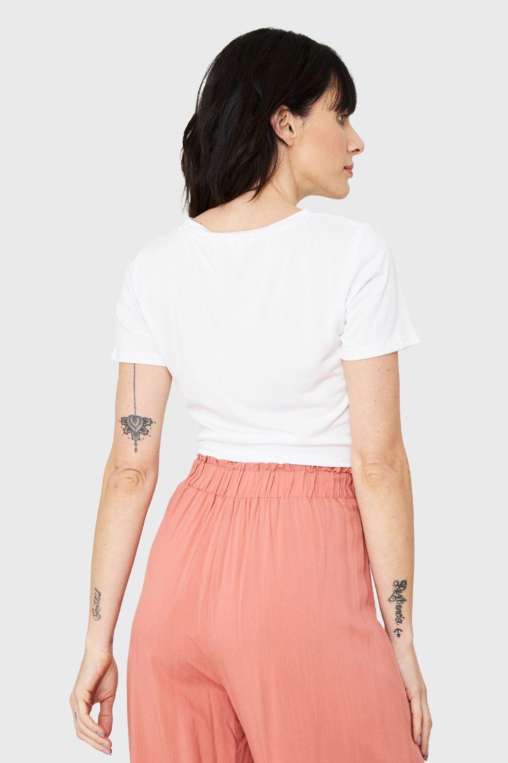 Polera Crop Nudo Blanco Nicopoly-3