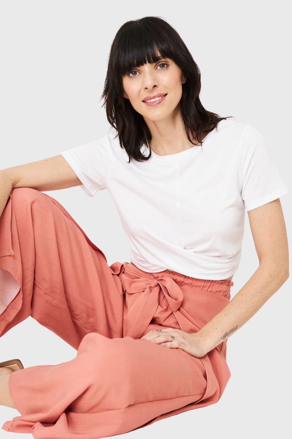 Polera Crop Nudo Blanco Nicopoly-0