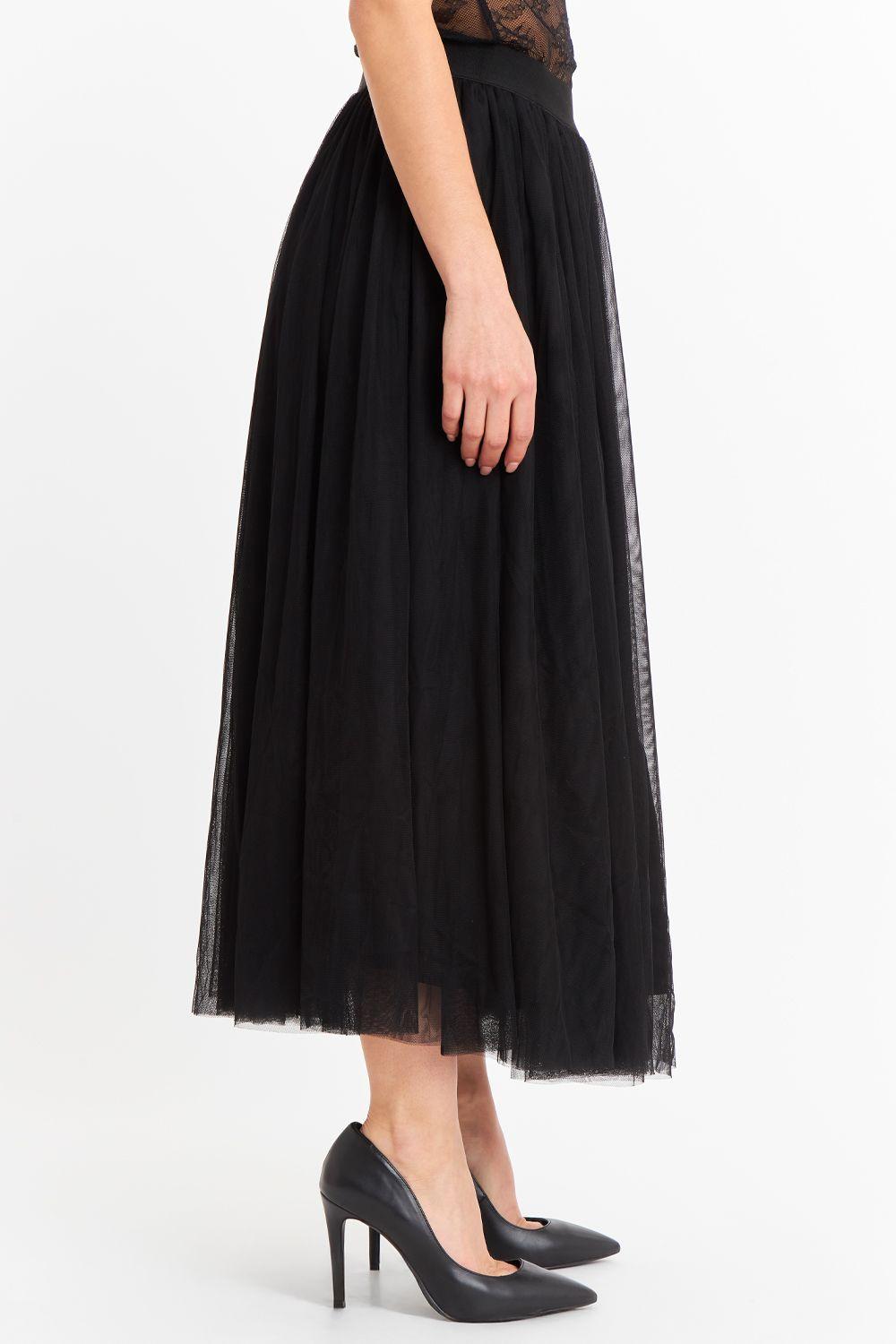 Falda Midi de Tul Negro-2