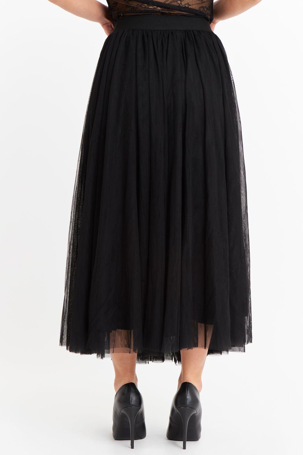 Falda Midi de Tul Negro-3