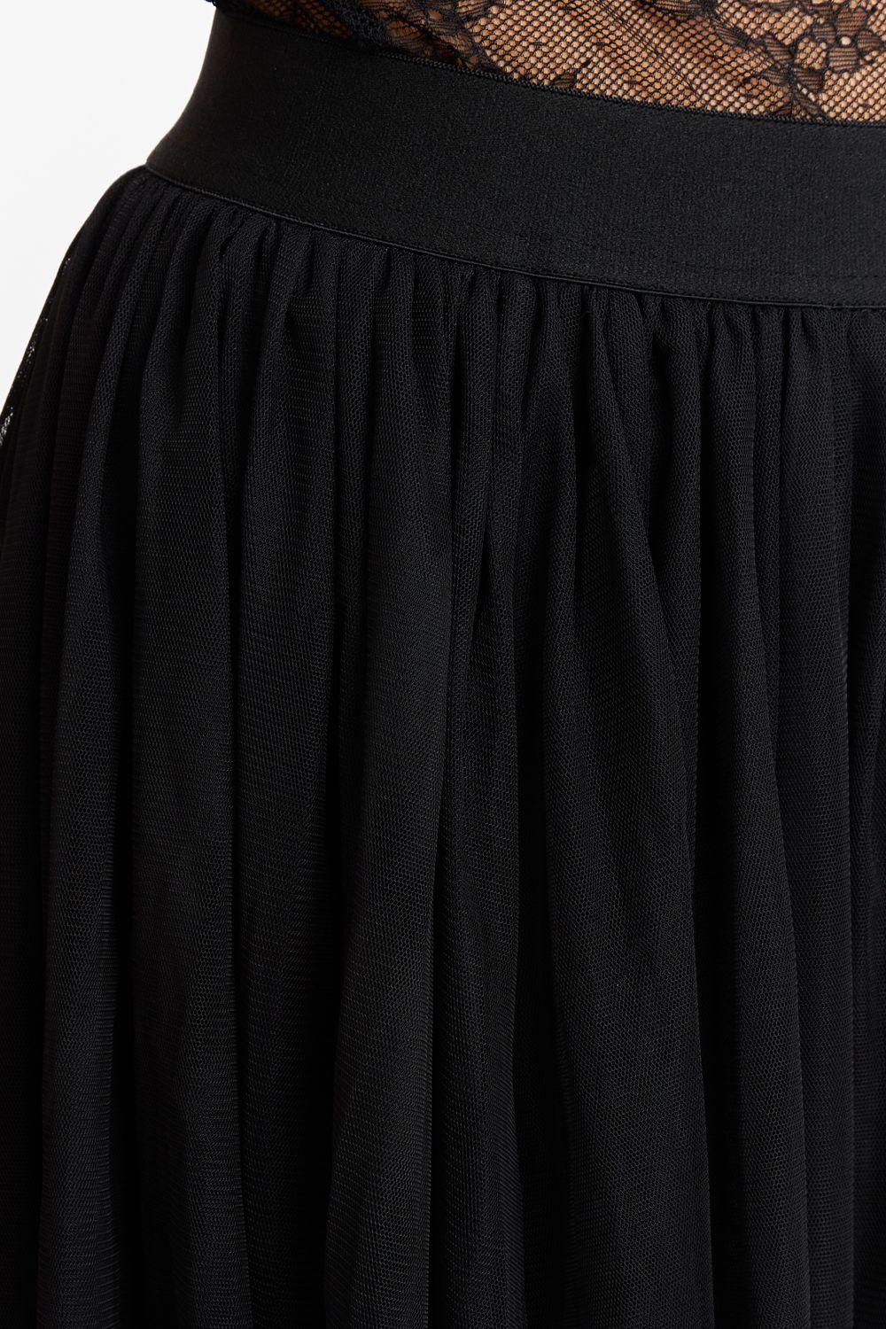 Falda Midi de Tul Negro-5