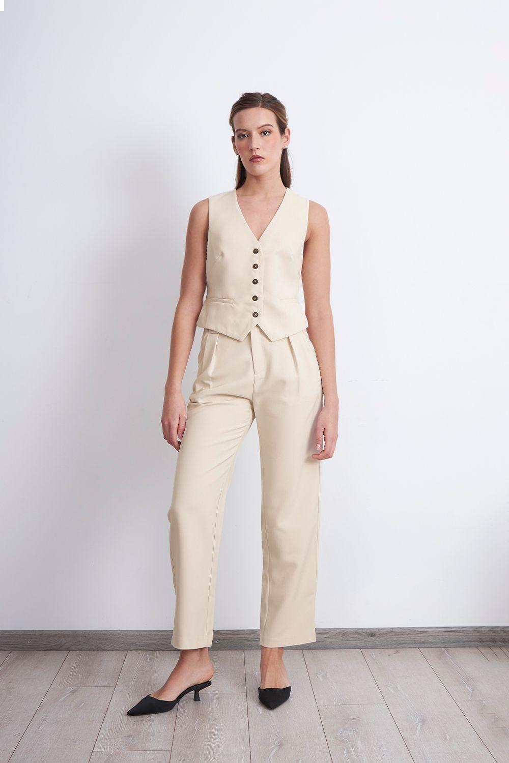 Gilet Básico Ajustable Beige Nicopoly-1
