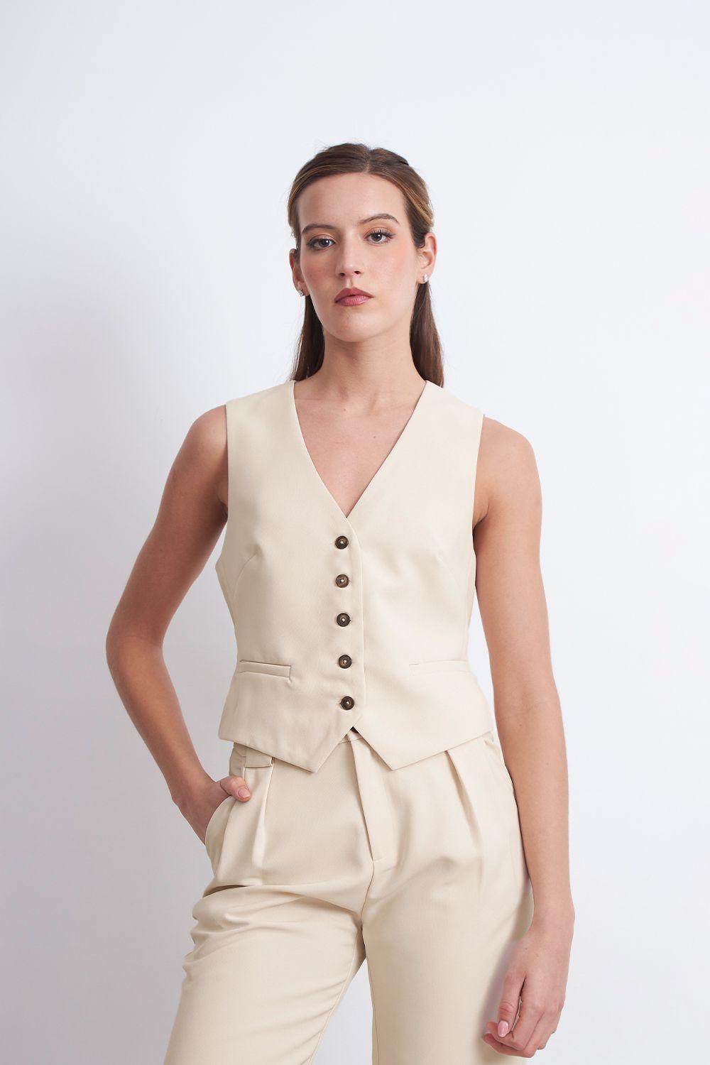Gilet Básico Ajustable Beige Nicopoly-5