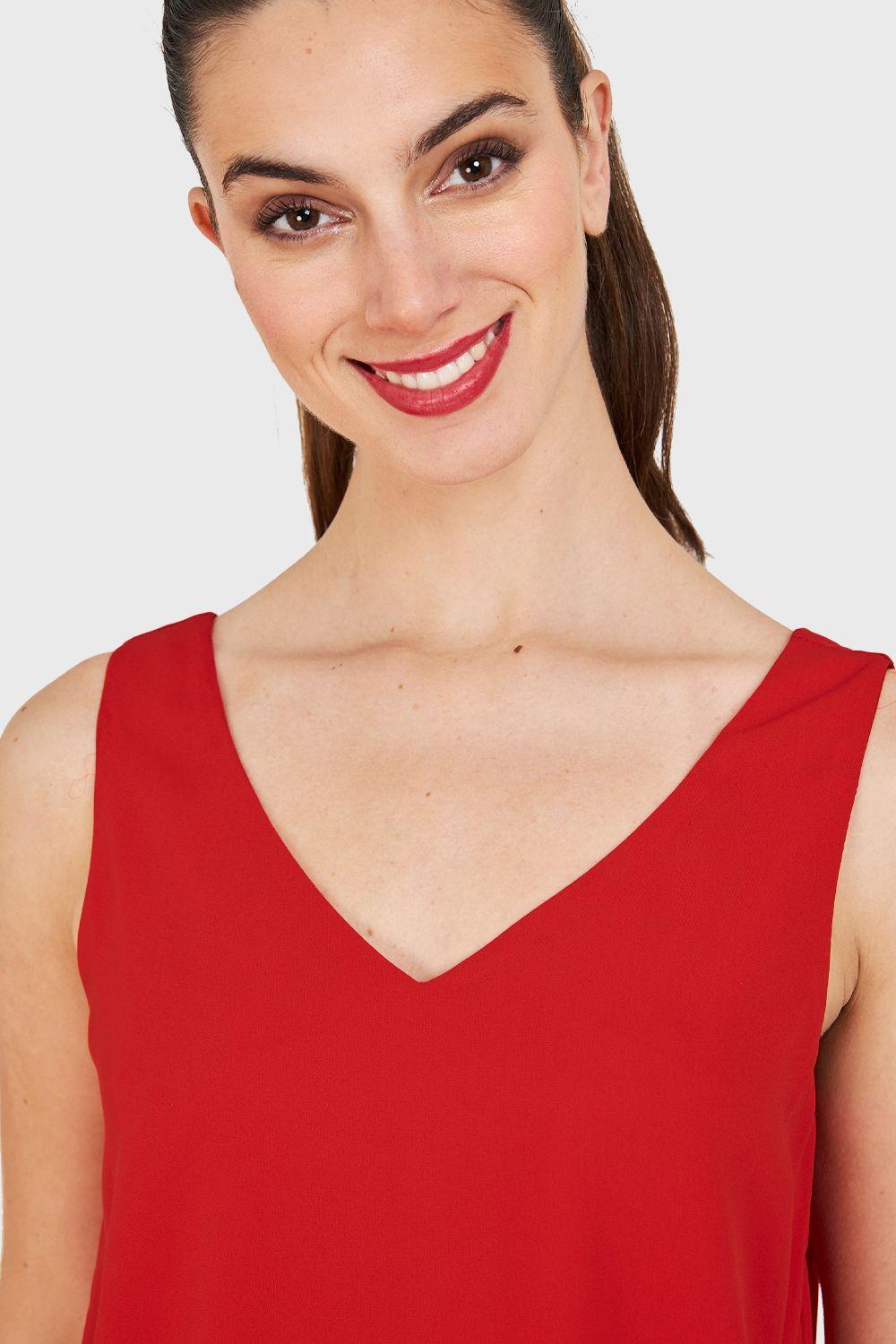 Blusa Básica Sin Mangas Rojo Nicopoly-5