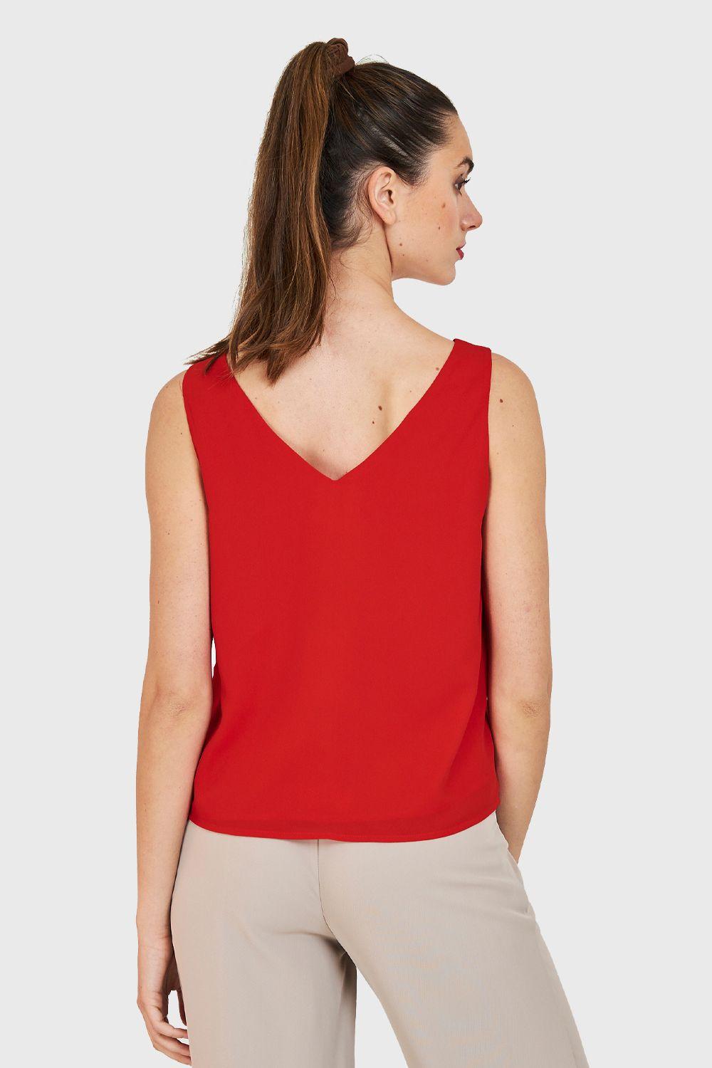 Blusa Básica Sin Mangas Rojo Nicopoly-2