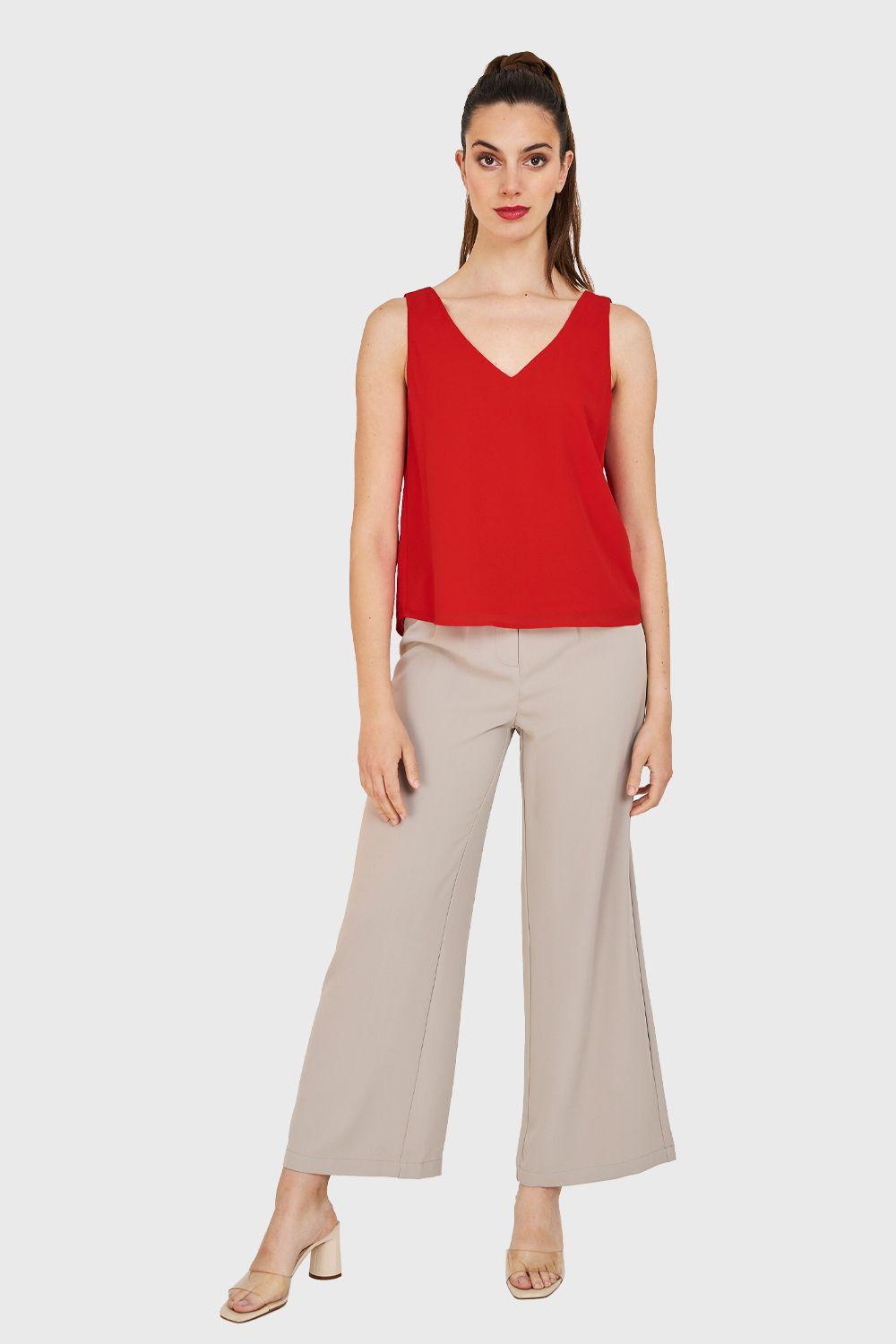 Blusa Básica Sin Mangas Rojo Nicopoly-1