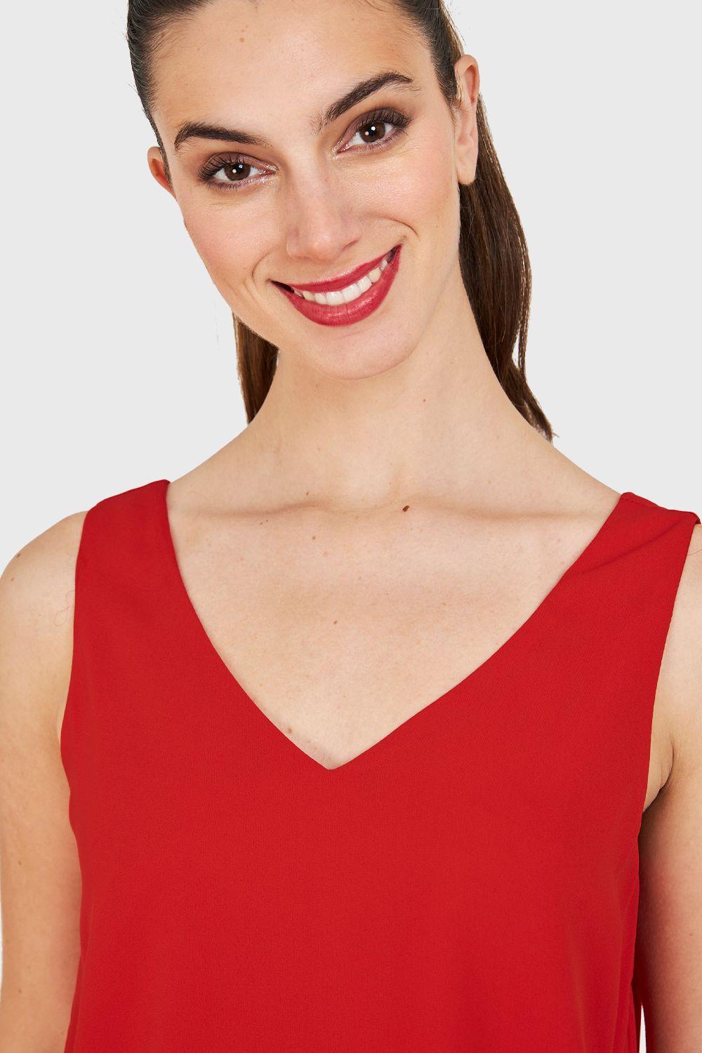 Blusa Básica Sin Mangas Rojo Nicopoly-5