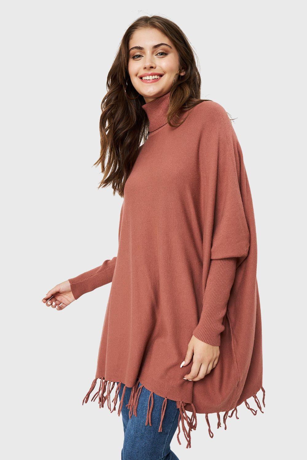 Poncho Murciélago Flecos Rosado Nicopoly-4
