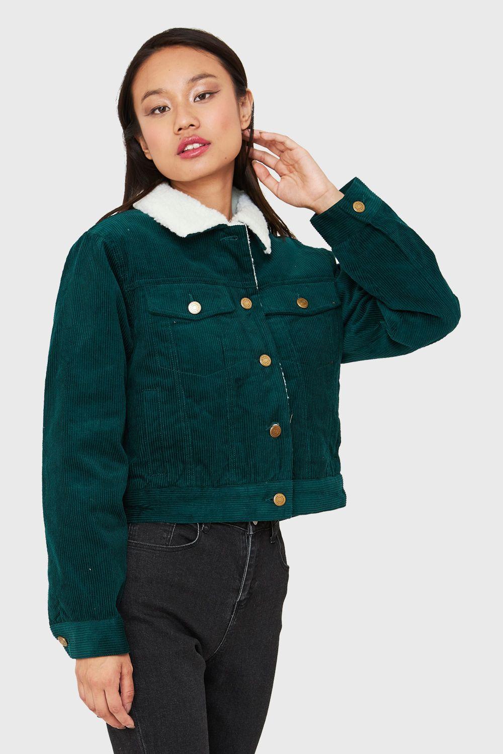 Chaqueta Corta Cotelé Verde Nicopoly-2