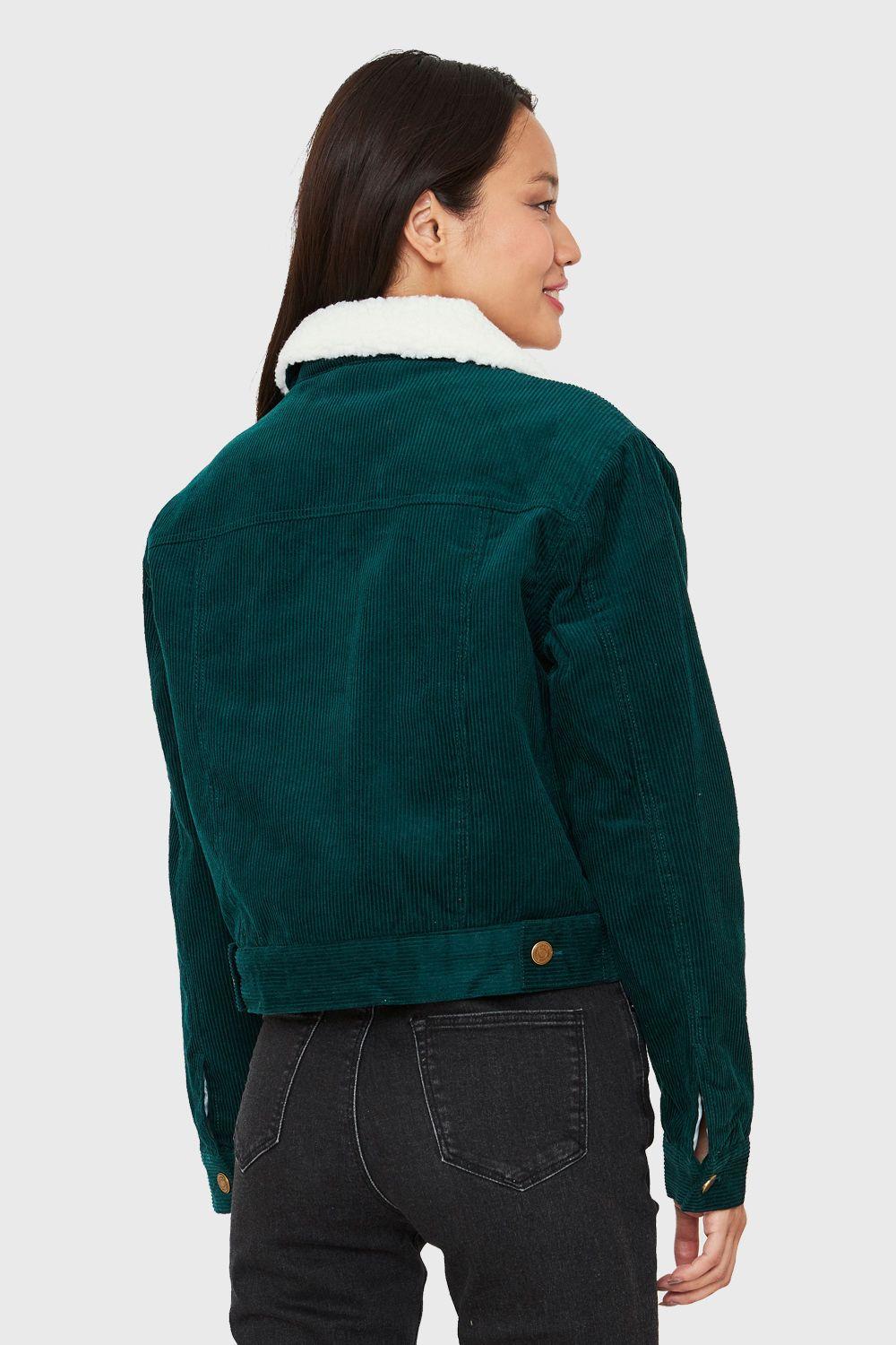 Chaqueta Corta Cotelé Verde Nicopoly-3